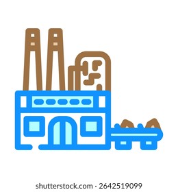reciclagem instalação e resíduos poluição ícone cor vetor. reciclagem instalação e resíduos poluição sinal. isolado símbolo ilustração