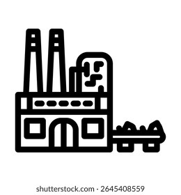 reciclagem instalação e resíduos linha ícone vetor. reciclagem instalação e resíduos sinal de poluição. isolado contorno símbolo ilustração preta