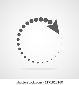 Recycling flat arrow. Vector illustration. Refresh or reload circle arrow isolated.