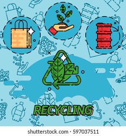 Recycling flat concept icons