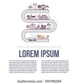 Recycling flat concept. Infographics garbage recycling and sorting. Vector Illustration.
