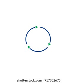 Recycling flat icon. Single high quality symbol of line arrow vector for web design or mobile app. Color sign of energy for design logo. Single pictogram on white background