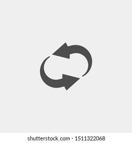 Recycling flat vector icon. Circular arrow flat vector icon