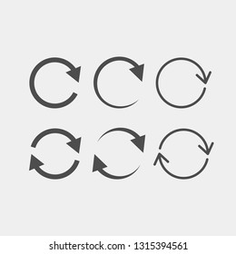 Recycling flat vector icons set. Arrows flat vector icons set