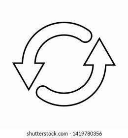 Recycling flat vector icons set. Arrows flat vector icons set - circle- symbol- refresh- Vector