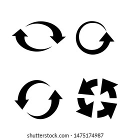 Recycling flat vector icons set. Arrows flat vector icons set