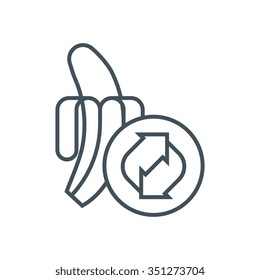 Recycling food waste, banana icon suitable for info graphics, websites and print media and  interfaces. Line vector icon.