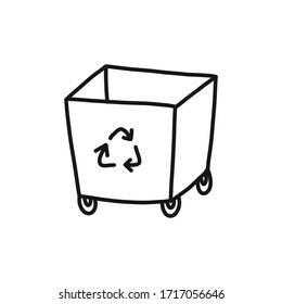 Mülleimer-Doodsymbol, Vektorillustration-Abbildung