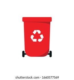 Recycling-Mülleimer-Flachsymbol, Vektorillustration