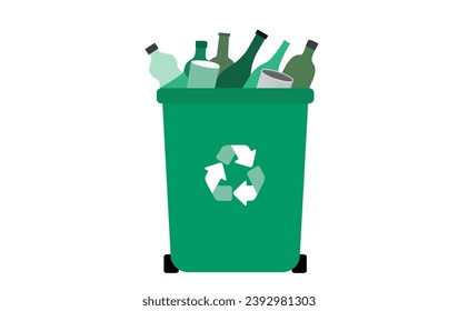 Recycling garbage bin, rubbish bins for plastic bottles. Sustainable environment concept vector illustration