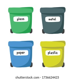 recycling garbage bins doodle icon, vector illustration