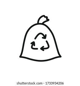recycling garbage doodle icon, vector illustration