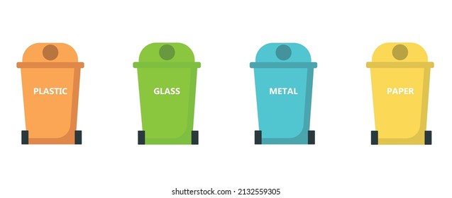 Reciclando elementos de basura bolsas de basura la industria de la gestión de neumáticos utiliza los residuos puede ilustrarlos con vectores.