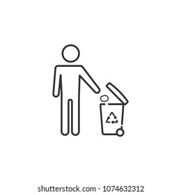 Recycling of garbage icon. Simple element illustration. Recycling of garbage symbol design from Ecology collection set. Can be used in web and mobile on white background