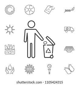 Recycling of garbage icon. Simple element illustration. Recycling of garbage symbol design from Ecology collection set. Can be used in web and mobile on white background