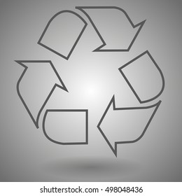 Recycling garbage linear icon vector illustration on gray background
