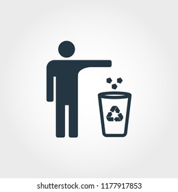 Recycling Garbige icon. Monochrome style design from collection. UI. Pixel perfect simple pictogram recycling garbige icon. Web design, apps, software, print usage.