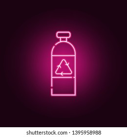 Recycling glass bottle neon icon. Elements of ecology set. Simple icon for websites, web design, mobile app, info graphics