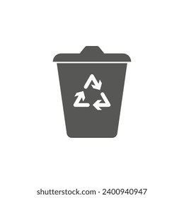 Icono de reciclaje de glifos. Ilustración vectorial. EPS 10.