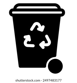 recycling glyph icon vector illustration isolated on white background