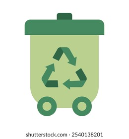 ícone isolado do compartimento verde de reciclagem