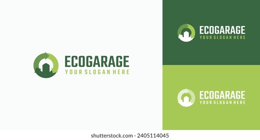 Recycling green rotating arrow logo design