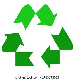 Recycling green sign icon. Vector illustration eps 10