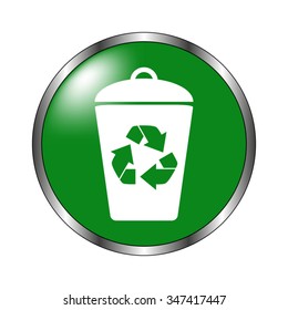 Recycling - green vector icon