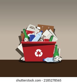 Recycling at Home Waste Shorting Concept Background