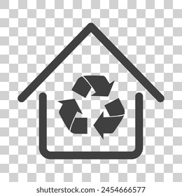 Recycling house icon on white background