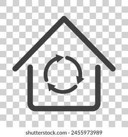 Recycling house icon on white background