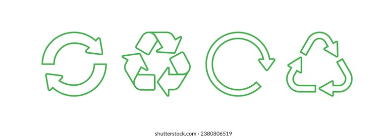 Icono de reciclaje. Una flecha que gira interminablemente Reuse Concepto Reciclado. aislar sobre fondo blanco