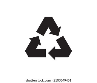 Icono de reciclaje del triángulo de flechas. Símbolo de reciclaje ecológico. Marca de entorno del vector.