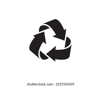 Recycling icon of arrows triangle. Eco friendly recycle symbol. Vector environment mark.
