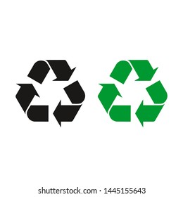 Recycling icon. Arrows.  Vector recycling sign.