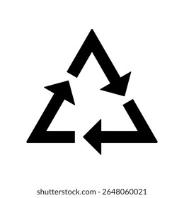 Recycling icon. Black vector illustration.