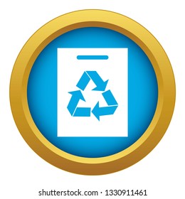 Recycling icon blue vector isolated on white background for any design