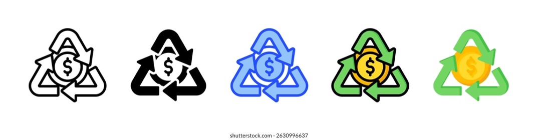 Recycling Icon Collection With Multiple Styles