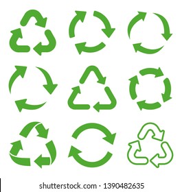 Recycling icon collection. Vector illustration