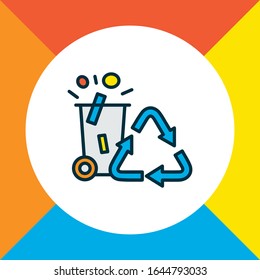 Recycling icon colored line symbol. Premium quality isolated renewable element in trendy style.