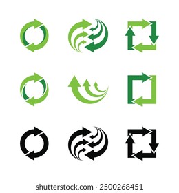 Recycling icon design with arrow revolves. Premium Vector