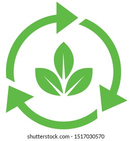 recycling icon, ecology green icons. The iconic Recycle Logo, leaves logo nature leaf vector icon