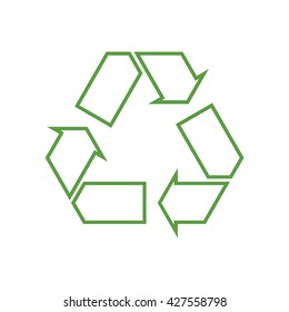 recycling icon, ecology green icons set on white background