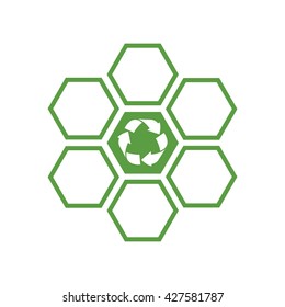 recycling icon, ecology green icons set on white background