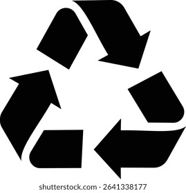 recycling icon. Editable fill colorful recycle logo symbol. Waste recycling innovation. Black Recycle design.  Reuse, ecofriendly environment and save the planet