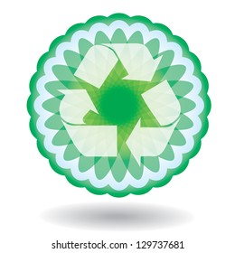 Recycling icon - environmental conception with abstract background