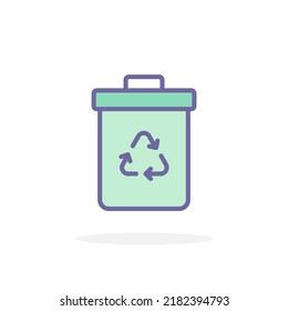 Recycling icon in filled outline style. For your design, logo. Vector illustration.