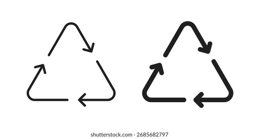 Icono de reciclaje plano logo en blanco y negro
