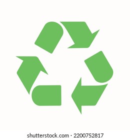 Recycling Icon Flat Logo Vector Image Isolated Element Go Green Environmental Eco Friendly Nature Protection Reduce Reuse Recycle