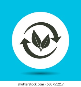 Recycling icon. Flat vector illustration in black on white background.
